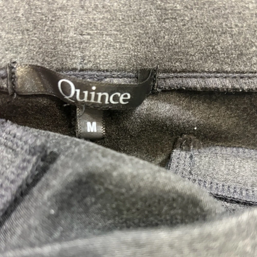 Quince‎ Ultra-Stretch Ponte Straight Leg Pants Charcoal Pull On Elastic Waist